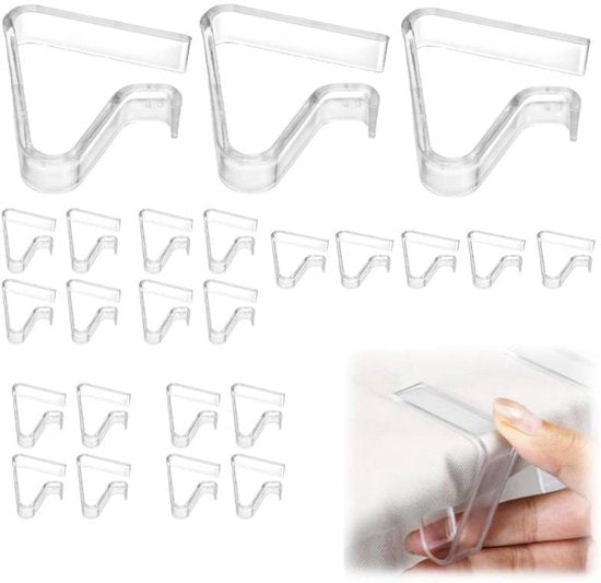 24 Pack Transparent Windproof Tablecloth Clips For Parties & Weddings Table Cloths