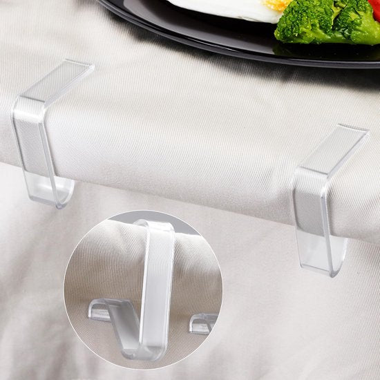 24 Pack Transparent Windproof Tablecloth Clips For Parties & Weddings Table Cloths