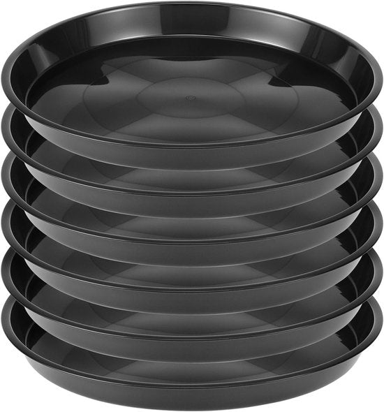 Plant Bowls 6 Pieces Round For Flower Pots Garden And Planters Black Baskets Pots Window Boxes