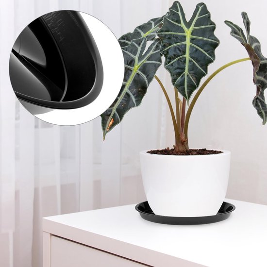 Plant Bowls 6 Pieces Round For Flower Pots Garden And Planters Black Baskets Pots Window Boxes
