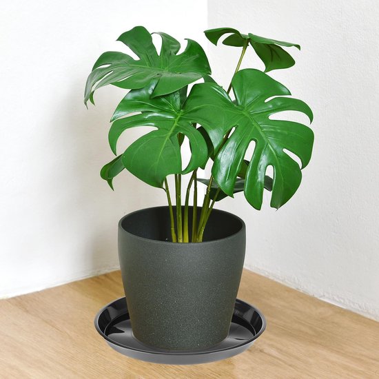 Plant Bowls 6 Pieces Round For Flower Pots Garden And Planters Black Baskets Pots Window Boxes