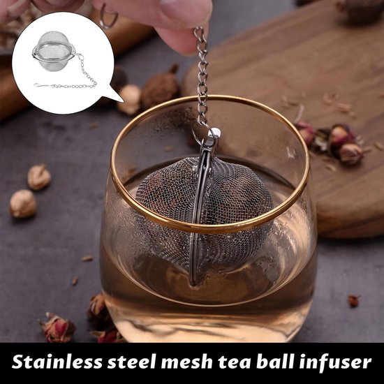 3 Piece Stainless Steel Tea Infuser Ball With Extended Chain Hook Other Coffee Tea & Espresso Makers
