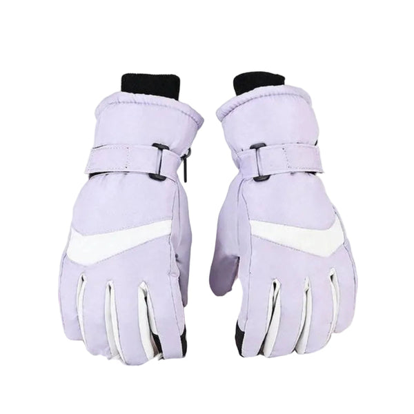 Winter Ski Warm Non Slip Thickened Waterproof Suitable For Cold Weather Cycling Size S/M Purple Gloves