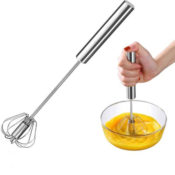 Egg Beater Stainless Steel Rotary Push Mixer (Semi Automatic) Kitchen Utensils Mini Cookware Handheld Mixers
