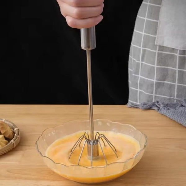Egg Beater Stainless Steel Rotary Push Mixer (Semi Automatic) Kitchen Utensils Mini Cookware Handheld Mixers