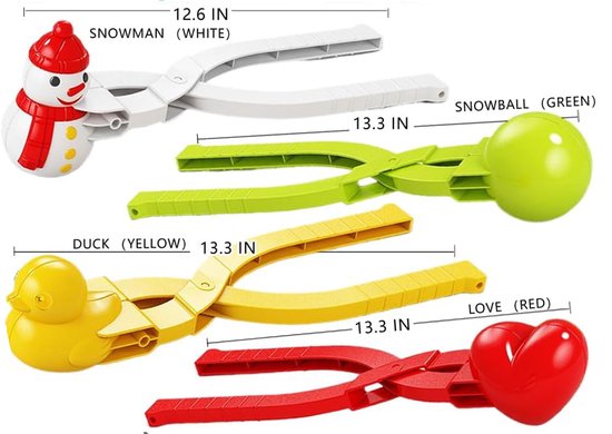 Snowball Maker For Kids | 4 Pieces Ball/Heart/Duck/Snowman Safe Pp Material Random Color Other Outdoor Toys