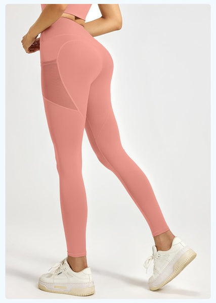 Slim Fit High Rise Yoga With Pockets Light Pink Size Xl Pants
