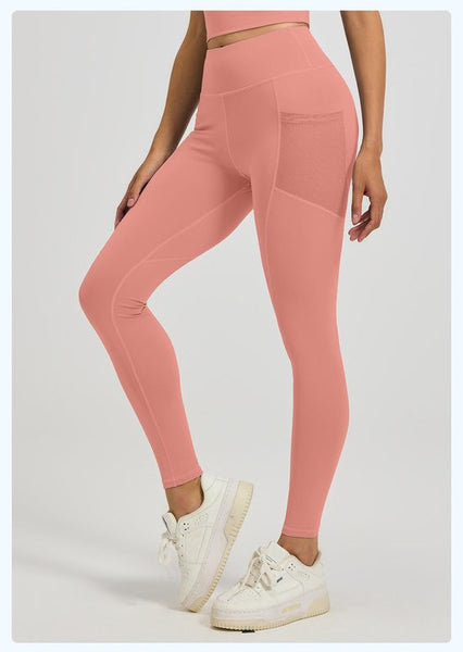 Slim Fit High Rise Yoga With Pockets Light Pink Size Xl Pants