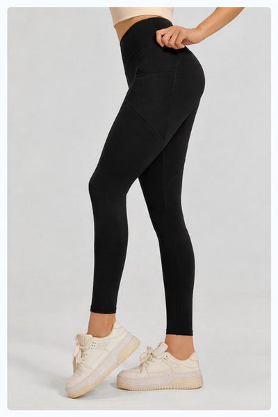 Slim Fit High Rise Yoga With Pockets Black Size Xl Pants