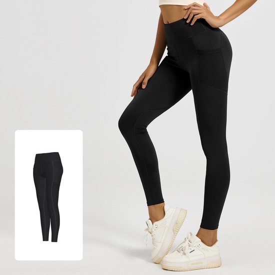 Women's High Waist Yoga With Pockets Black Xxxl Pants