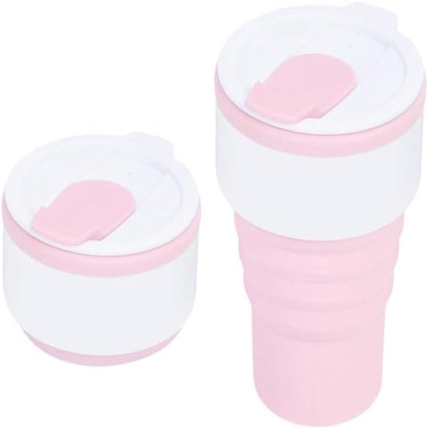 Collapsible Silicone Camping Cup A 385Ml Travel And Drinking With Lid Dishwasher Safe Ideal For Hiking Office (White) Vacuum Flasks & Mugs
