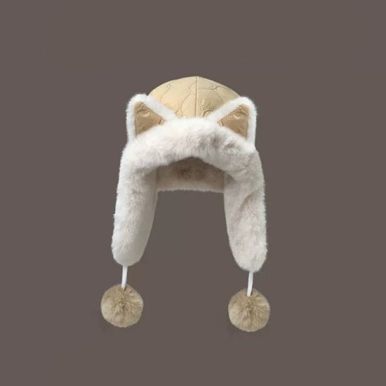 Fleece Winter Hat Warm With Thickened Ear Flaps Soft Comfortable And Frost Resistant Stylish Accessory Color: Khaki Hats & Headwear