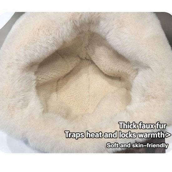 Fleece Winter Hat Warm With Thickened Ear Flaps Soft Comfortable And Frost Resistant Stylish Accessory Color: Beige Hats & Headwear