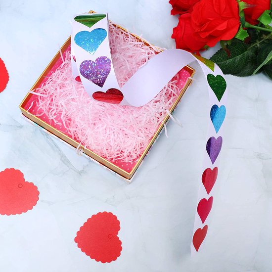 500 Red Glitter Heart Stickers Valentine's Day & Party Decorations Seasonal Decorations