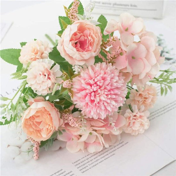 Artificial Flowers Plastic Arrangements Valentine's Day Decorations Sustainable Home For Weddings Living Rooms And Dining Tables (Pink) Artificial Pla