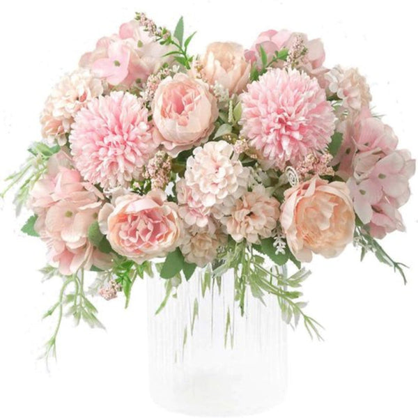 Artificial Flowers Plastic Arrangements Valentine's Day Decorations Sustainable Home For Weddings Living Rooms And Dining Tables (Pink) Artificial Pla