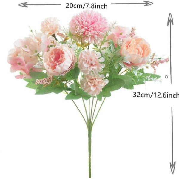 Artificial Flowers Plastic Arrangements Valentine's Day Decorations Sustainable Home For Weddings Living Rooms And Dining Tables (Pink) Artificial Pla
