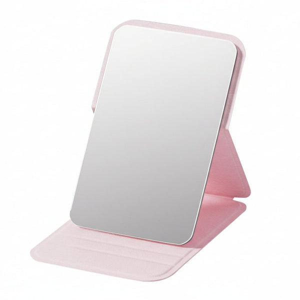 Frameless High Definition Makeup Mirror Foldable Travel Portable With Soft Pu Leather Cover Suitable For Bedroom Bathroom & Travelipinki Makeup Mirror