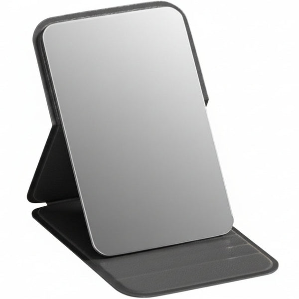 High Definition Frameless Makeup Mirror Foldable Travel Portable With Soft Pu Leather Cover Suitable For Bedroom Bathroom & Traveliblacki Makeup Mirro