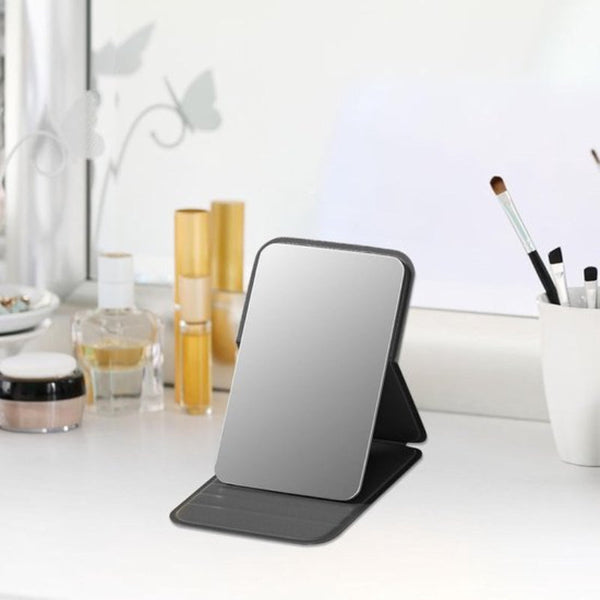 High Definition Frameless Makeup Mirror Foldable Travel Portable With Soft Pu Leather Cover Suitable For Bedroom Bathroom & Traveliblacki Makeup Mirro