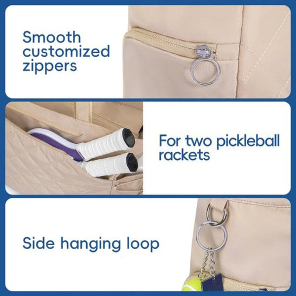 Tennis Bag Extra Large Sports With Shoe Compartment Suitable For 2 4 Rackets Waterproof And Lightweight Unisex Beige Bags