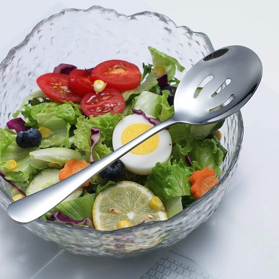 4 Piece Stainless Steel Salad Spoon & Skimmer Set Cutlery Sets