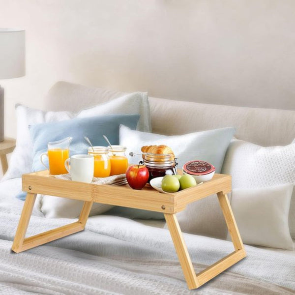 Folding Table Camping Portable Can Be Used As Dining Tv Laptop Snack Sofa Or Work Natural Wood Color Camping Tables