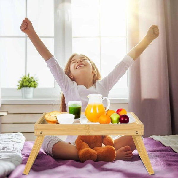 Folding Table Camping Portable Can Be Used As Dining Tv Laptop Snack Sofa Or Work Natural Wood Color Camping Tables