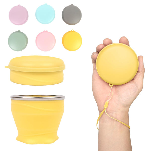 1Pcs Water Bottle Collapsible Cup Silicone Travel Mug Reusable Portable Foldable Design Outdoor Hot And Cold Drinks Hiking Camping Water Bottles & Vac