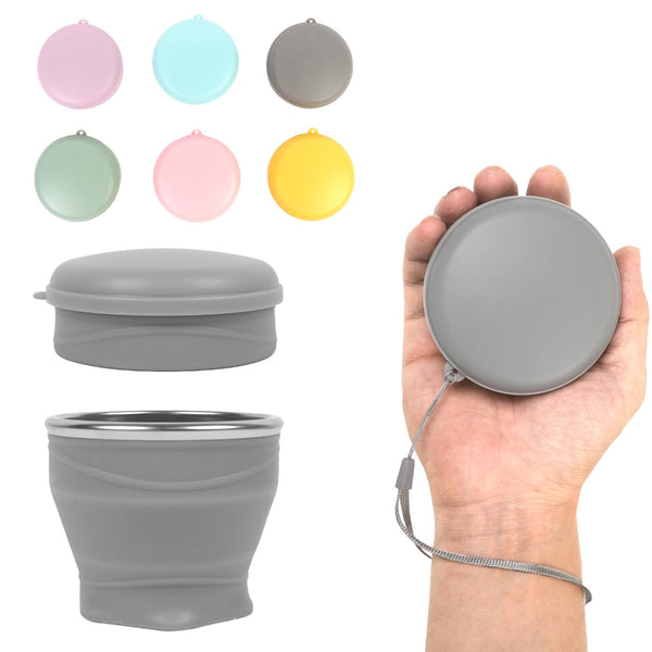 1Pcs Water Bottle Collapsible Cup Silicone Travel Mug Reusable Portable Foldable Design Outdoor Hot And Cold Drinks Hiking Camping Water Bottles & Vac