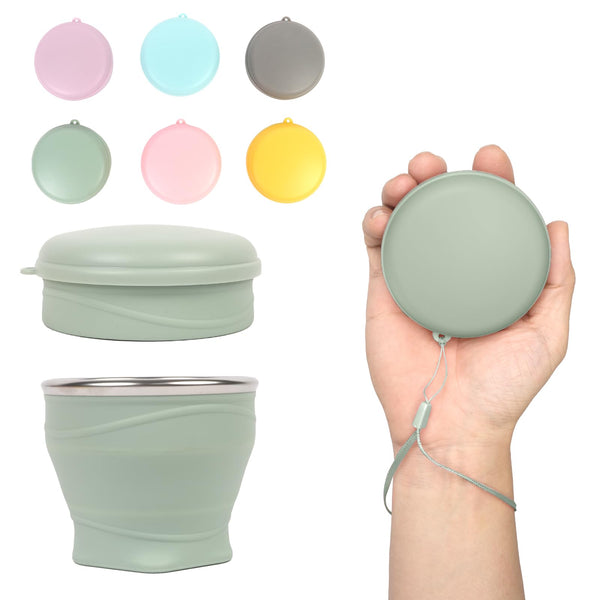 1Pcs Water Bottle Collapsible Cup Silicone Travel Mug Reusable Portable Foldable Design Outdoor Hot And Cold Drinks Hiking Camping Water Bottles & Vac