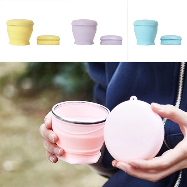 1Pcs Water Bottle Collapsible Cup Silicone Travel Mug Reusable Portable Foldable Design Outdoor Hot And Cold Drinks Hiking Camping Water Bottles & Vac