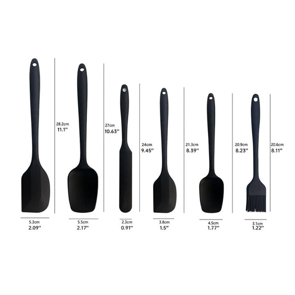 Baking Silicone Spatulas Set Of 6 Heat Resistant Up To 600Af Food Safe Bpa Free Flexible Suitable For Frying Eggs Burgers And Pancakes Other Baking Ac