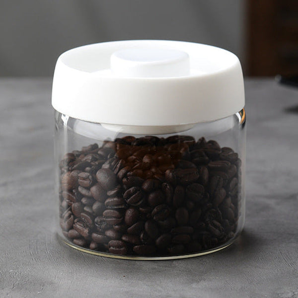 Glass Storage Containers Tin Modern Manual Vacuum Tank Made Of Borosilicate With Moisture Proof Lid For Kitchen Coffee Condiments Food Storage Contain