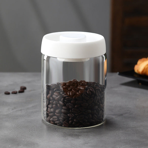 Glass Storage Containers Tin Modern Manual Vacuum Tank Made Of Borosilicate With Moisture Proof Lid For Kitchen Coffee Condiments Food Storage Contain