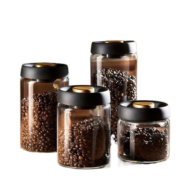 Glass Storage Containers Tin Modern Manual Vacuum Tank Made Of Borosilicate With Moisture Proof Lid For Kitchen Coffee Condiments Food Storage Contain
