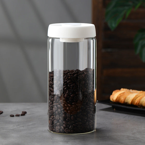 Glass Storage Containers Tin Modern Manual Vacuum Tank Made Of Borosilicate With Moisture Proof Lid For Kitchen Coffee Condiments Food Storage Contain