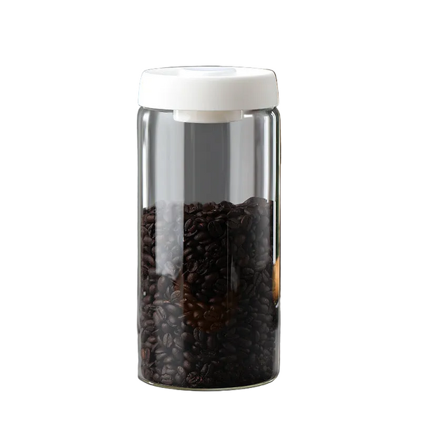 Glass Storage Containers Tin Modern Manual Vacuum Tank Made Of Borosilicate With Moisture Proof Lid For Kitchen Coffee Condiments Food Storage Contain