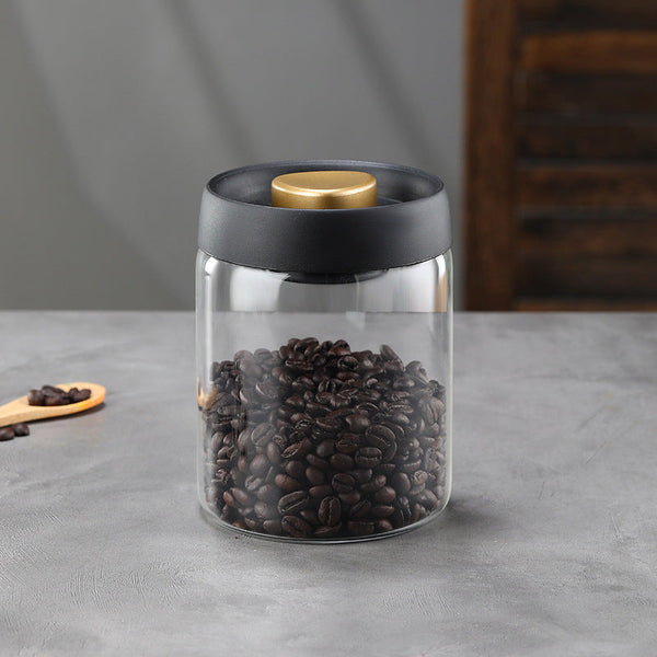 Glass Storage Containers Tin Modern Manual Vacuum Tank Made Of Borosilicate With Moisture Proof Lid For Kitchen Coffee Condiments Food Storage Contain