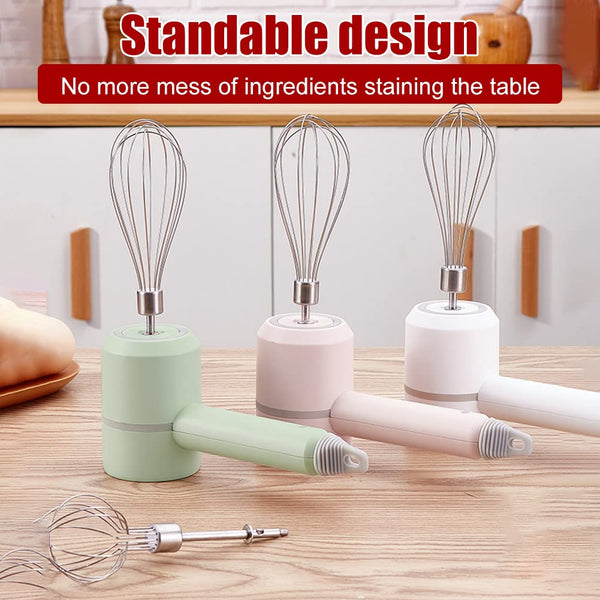 Cordless Electric Hand Mixer With Whisk Attachment Usb Rechargeable Food Processors