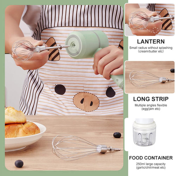 Cordless Electric Hand Mixer With Whisk Attachment Usb Rechargeable Food Processors