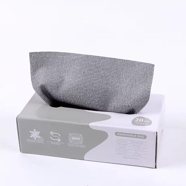 Microfiber Cloths In Dispenser Box Cleaning Miracle Dish Polishing Reusable Kitchen Car Dust Dry And Wet Washable Gray 20 Pieces Cleaning Towels & Clo