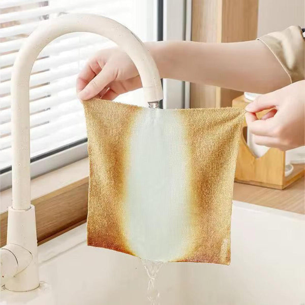 Kitchen Paper Towel/Dishcloth/Microfiber Cleaning Cloths | Lint Free Reusable For Home Car Strong Water Absorption Washable No Streaks Ideal Dishes Gl