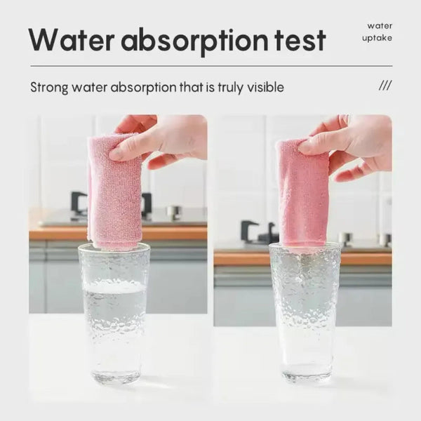 Kitchen Paper Towel/Dishcloth/Microfiber Cleaning Cloths | Lint Free Reusable For Home Car Strong Water Absorption Washable No Streaks Ideal Dishes Gl