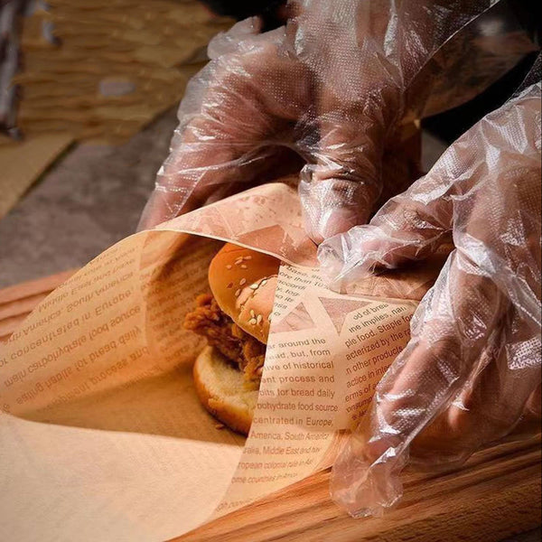 100 Sheets Kraft Paper Food Wraps Greaseproof Newspaper Print For Baking & Snacks Other Baking Accessories
