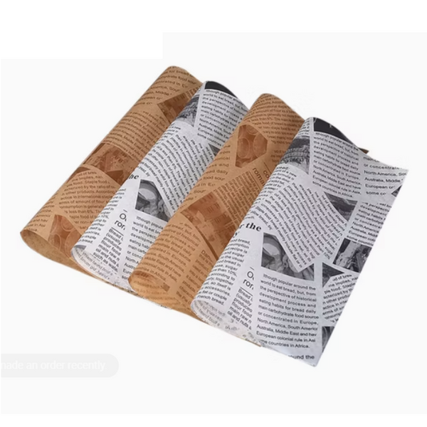 100 Sheets Kraft Paper Food Wraps Greaseproof Newspaper Print For Baking & Snacks Other Baking Accessories