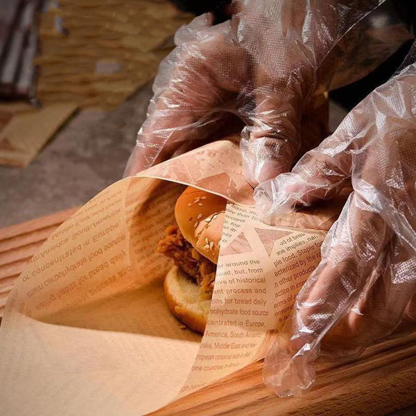 100 Sheets Kraft Paper Food Wraps Greaseproof Newspaper Print For Baking & Snacks Other Baking Accessories