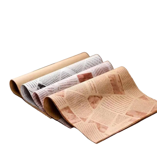 Silicone Baking Paper Wax For Cooked Food 100 Sheets Square Kraft Absorbing Oil Newspaper Sandwich And Baskets Suitable Cakes Bread Fries Pizza Hambur