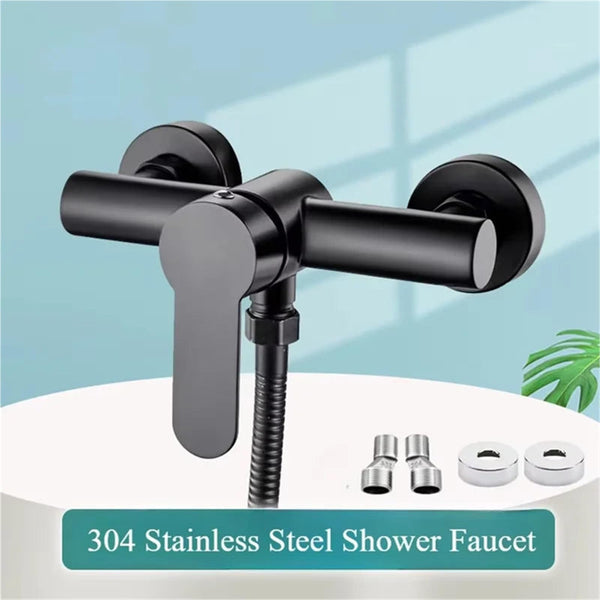 Shower Tap Mixer Matte Black Bathroom Surface Mounted Single Lever Sanitary Accessories Modern Design 1 Piece Shower Taps & Thermostats