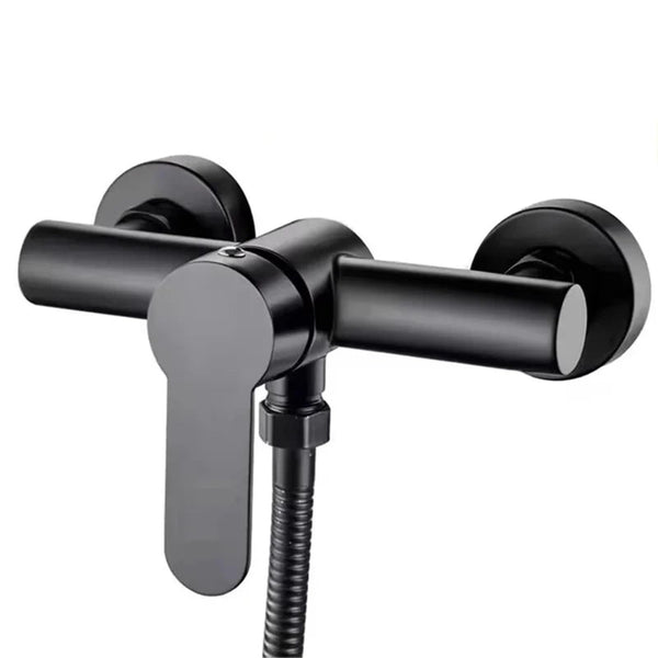 Shower Tap Mixer Matte Black Bathroom Surface Mounted Single Lever Sanitary Accessories Modern Design 1 Piece Shower Taps & Thermostats